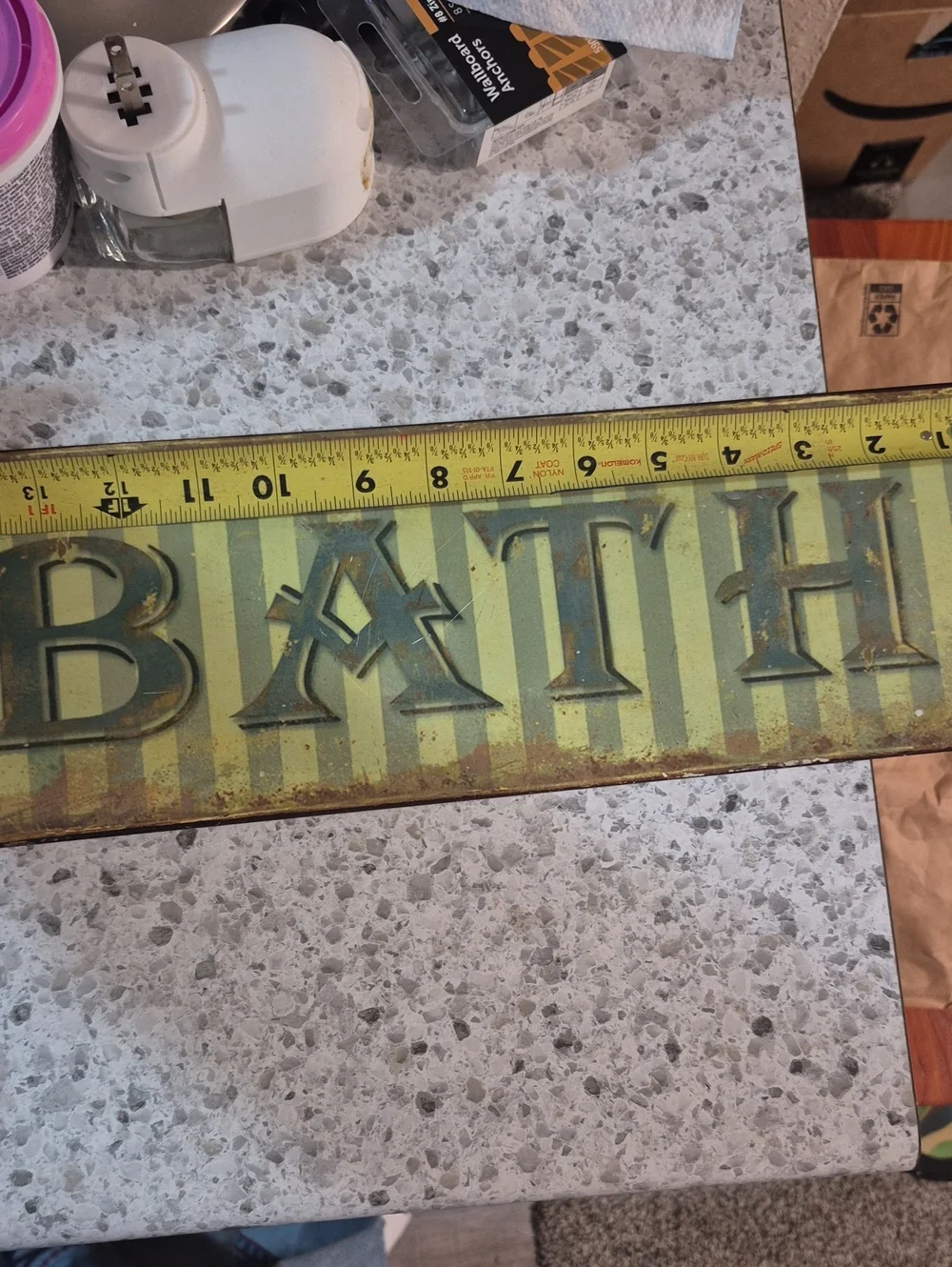 Rustic Green 'BATH' Wall Sign - Home Bath Decor